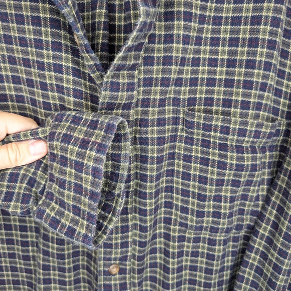 Vintage 90s Bay Area Traders Green Purple Plaid Button Down Men's XXL Unisex - Picture 5 of 8